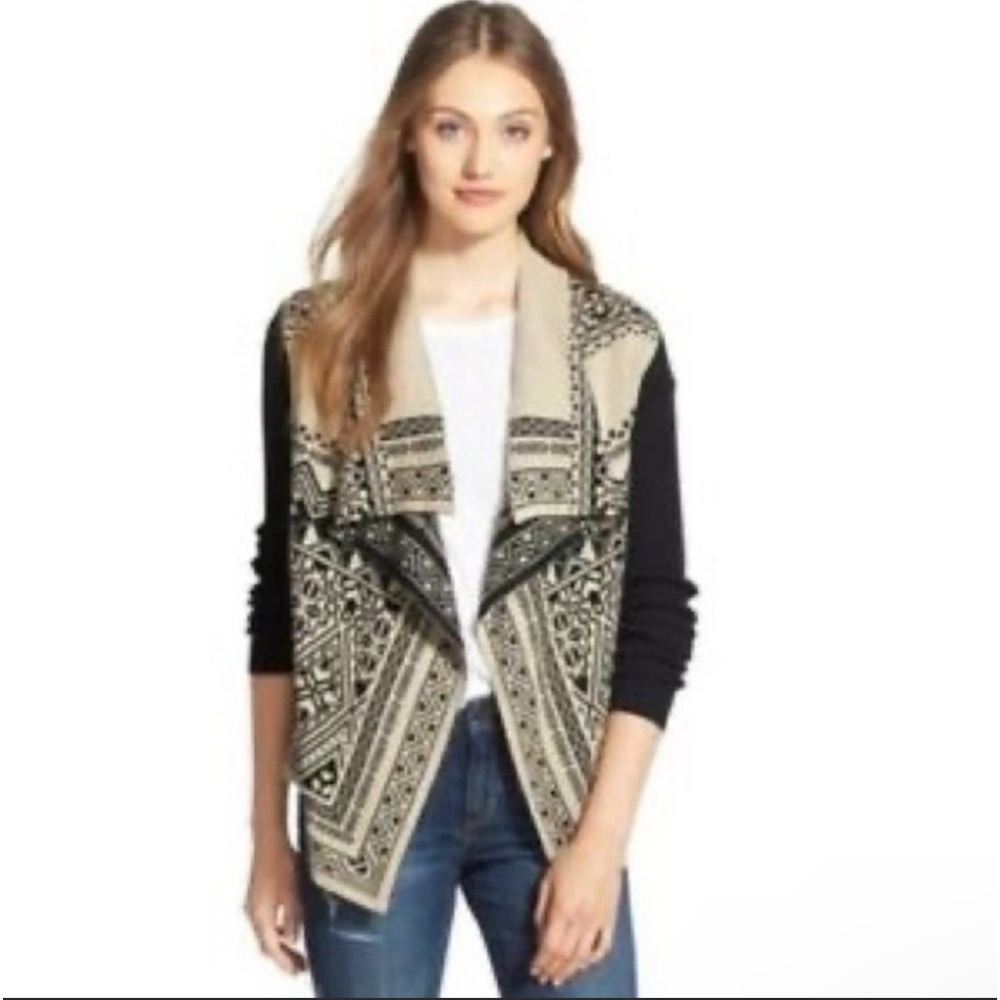 Lucky Brand Boho Aztec Print Open Front Cardigan - image 1